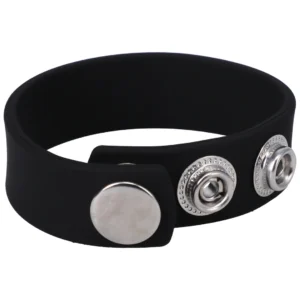 Perfect Fit Silicone 3 Snap Adjustable Ring - Black, Universal Size