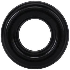 Rock Solid Ribbed Donut Ring - Textured Silicone, Flexible, Black