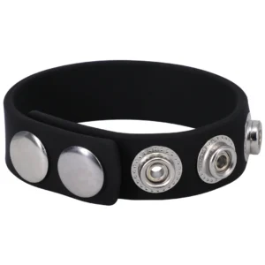 Oxballs Silicone 5-Snap Adjustable Ring Black - Flexible Fit System