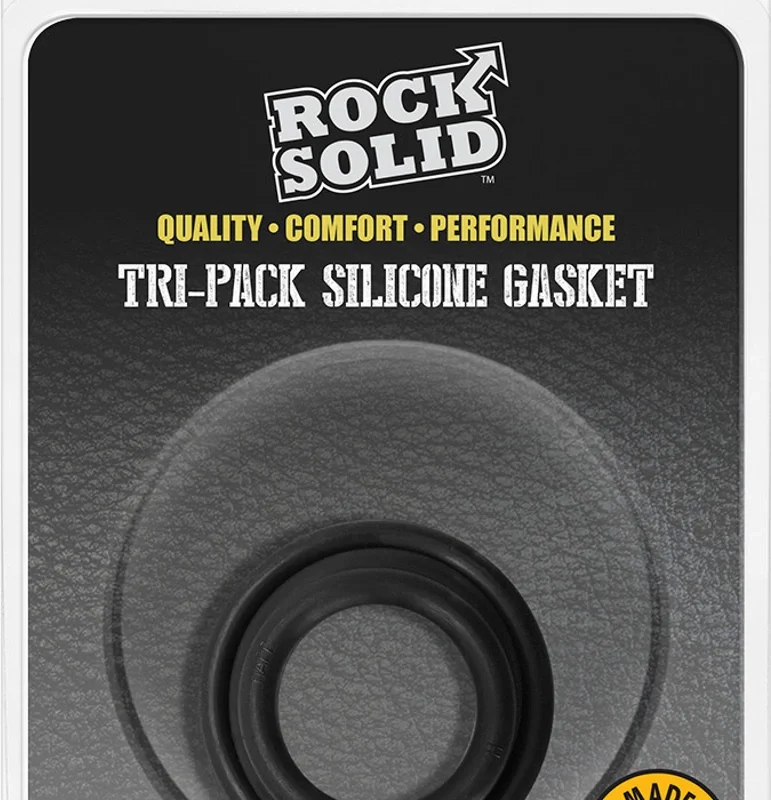 Oxballs Tri-Pack Silicone Gasket Ring Set Flexible Black 3 Sizes