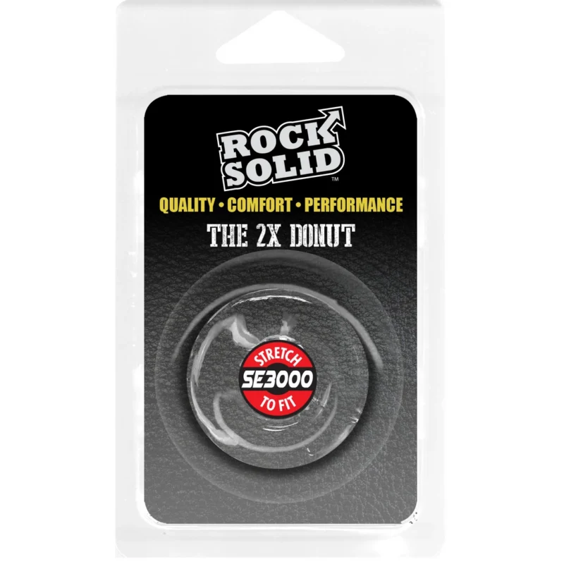 Oxballs The 2X Donut Silicone Dual Support Ring, Stretchy Black