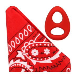 The Code Silicone Ring & Bandana Set Red - Stylish Two-Tone Design