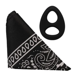 The Code Silicone Ring & Bandana Set Black - Two-Tone Design