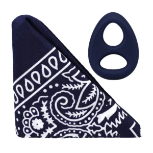 The Code Navy Blue Silicone Ring & Bandana Set by Rock Solid