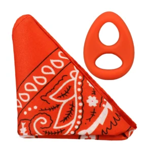 The Code Silicone Ring & Square Bandana Set Orange - Adjustable Comfort