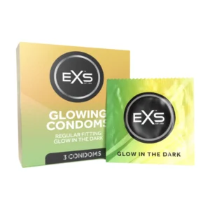 EXS Glow in the Dark Condoms 3-Pack | Odorless Thin Latex