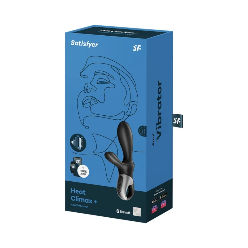 Satisfyer Heat Climax Intimate Warming Vibrator Black Bluetooth