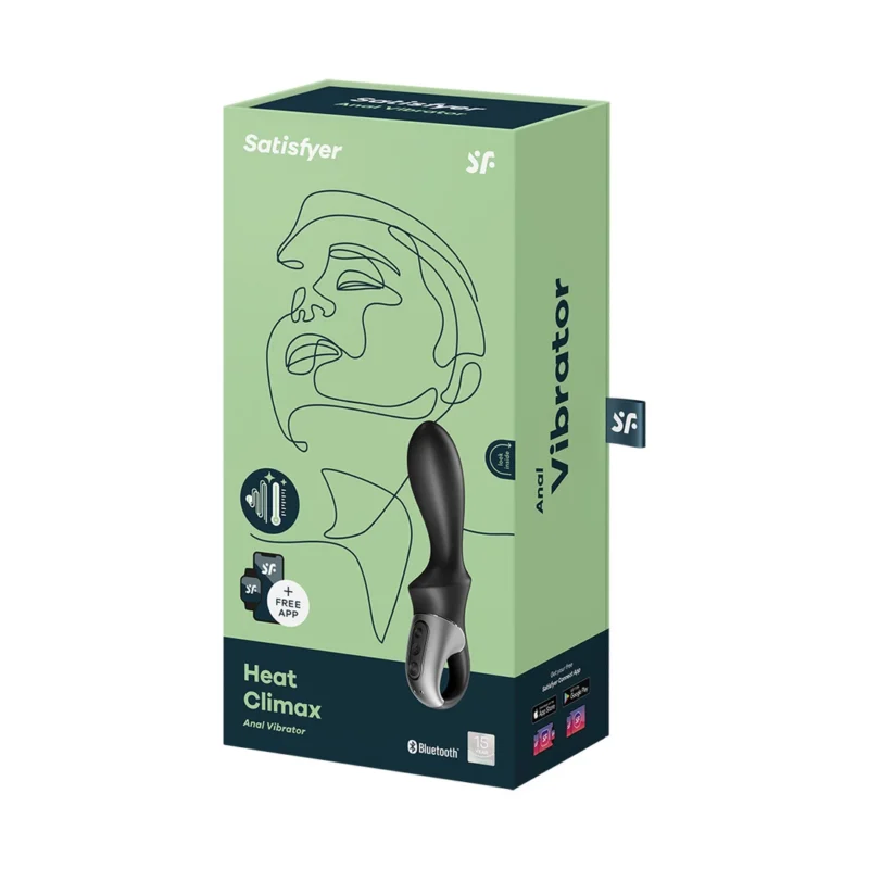 Satisfyer Heat Climax Curved Anal Vibrator with Heating System Black