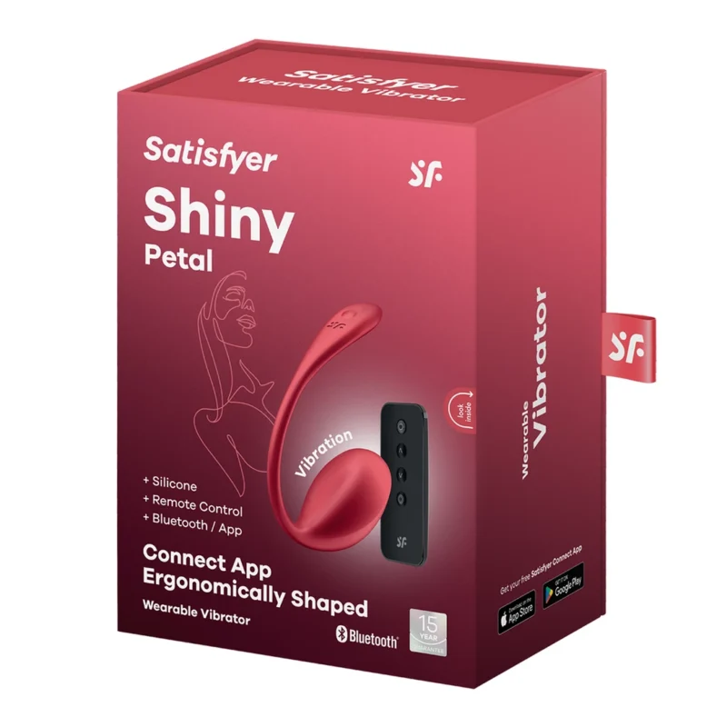 Satisfyer Shiny Petal Connect App Red - Wearable Vibrating System, IPX7