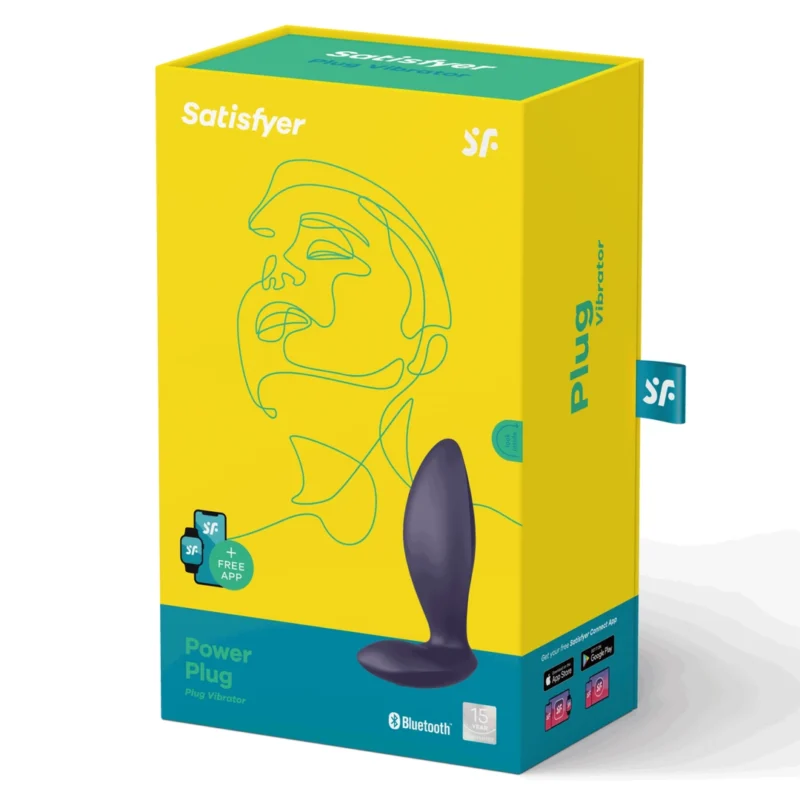 Satisfyer Power Plug Black - Silicone Anal Device with Bluetooth Control