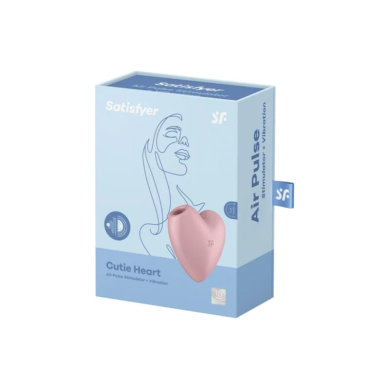 Satisfyer Cutie Heart Air Pulse Stimulator Vibrating Pink Waterproof