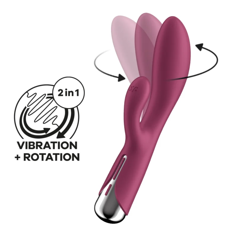 Satisfyer Spinning Rabbit 1 Vibrating Rotating Massager Red
