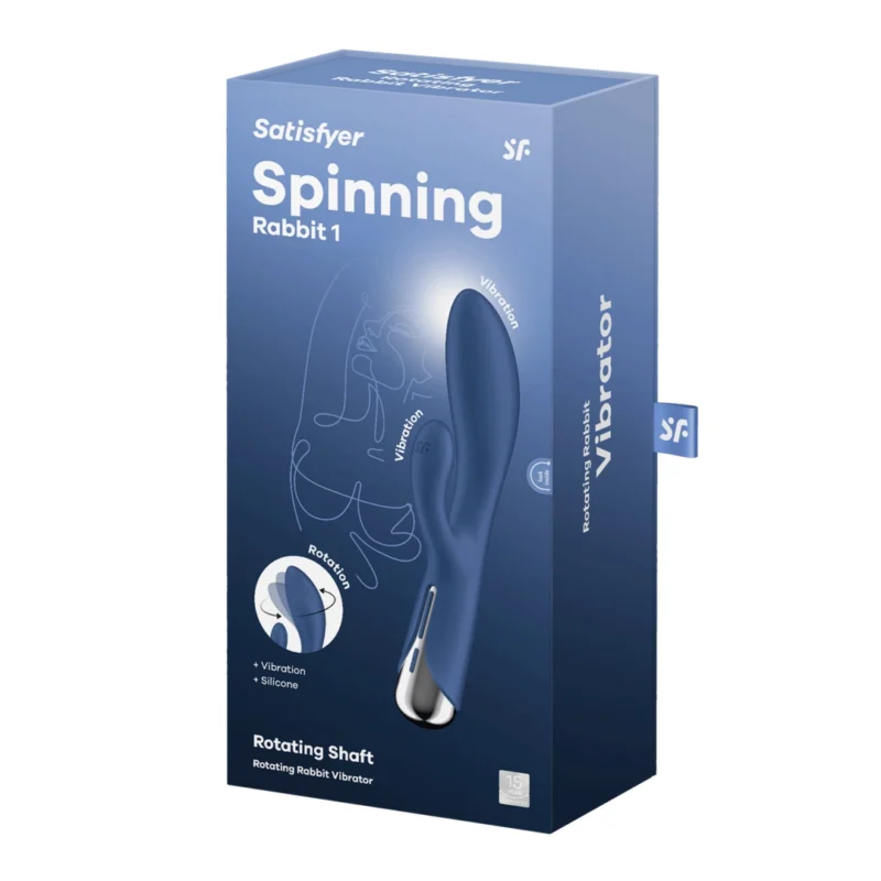 Satisfyer Spinning Rabbit 1 Blue - Rotating Head Vibrator, Silicone