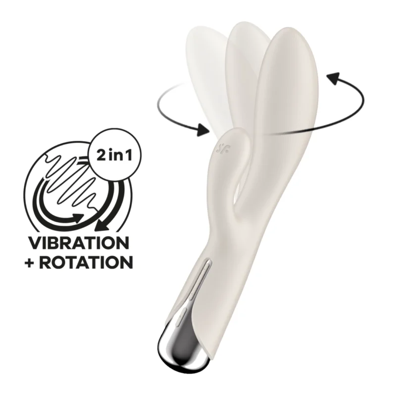 Satisfyer Spinning Rabbit 1 Rotating Silicone Massager Beige