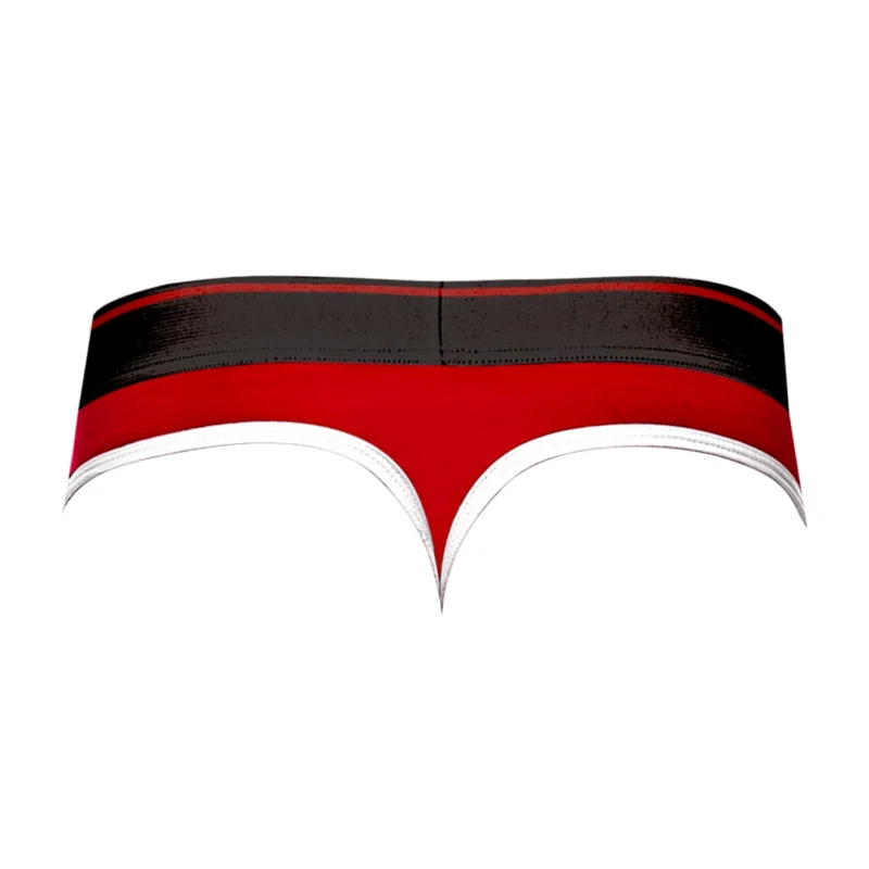 Male Power Panel Thong L/XL Black-Red Retro Sport Design
