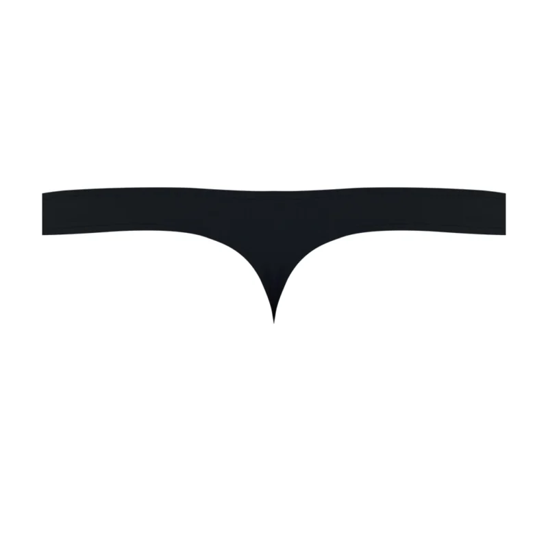 Male Power Satin Spandex Comfort Fit Thong S/M Black
