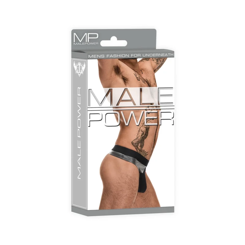 Male Power Iron Clad Thong S/M Black Mesh Comfort Waistband