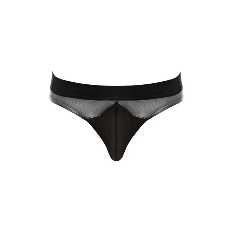 Male Power Iron Clad Thong S/M Black Mesh Comfort Waistband