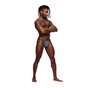 Male Power Mesmerizing Adjustable Posing Strap Blue One Size