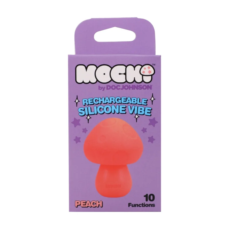 Blush Novelties Mushroom Vibe silikoninis įkraunamas persikas, kompaktiškas modelis