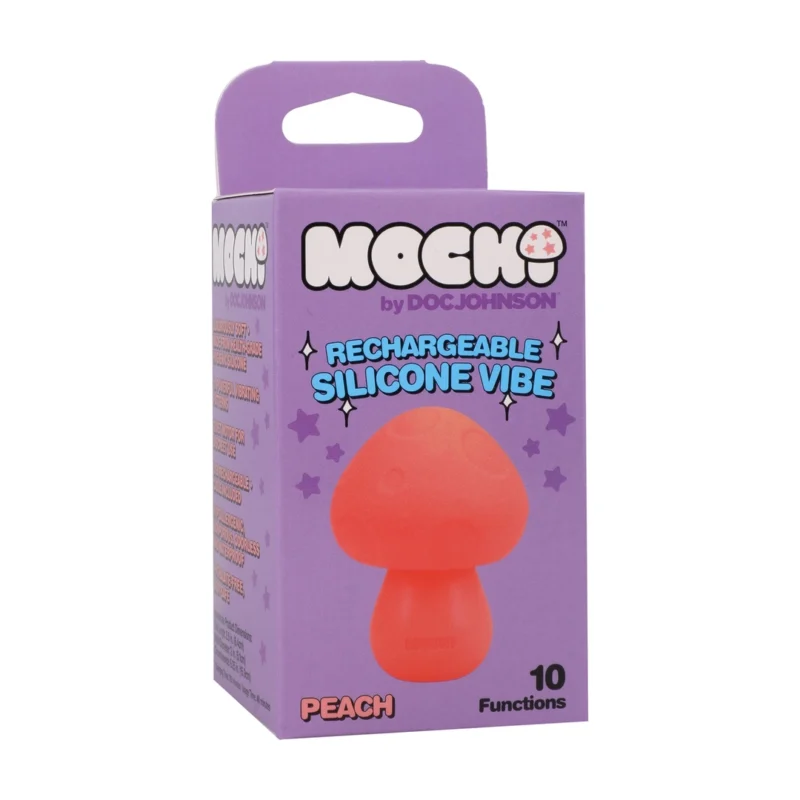 Blush Novelties Mushroom Vibe silikoninis įkraunamas persikas, kompaktiškas modelis