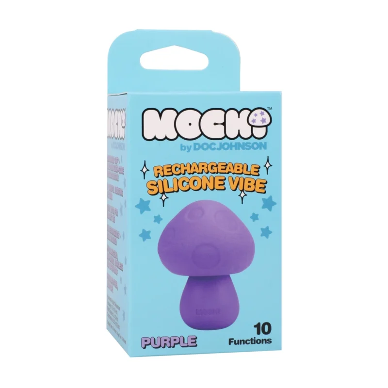 CalExotics Mushroom Vibe silikoninis įkraunamas mini masažuoklis purpurinis