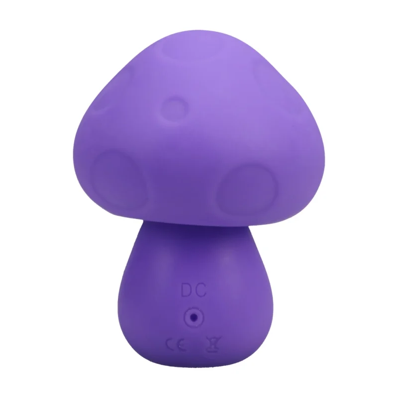 CalExotics Mushroom Vibe silikoninis įkraunamas mini masažuoklis purpurinis