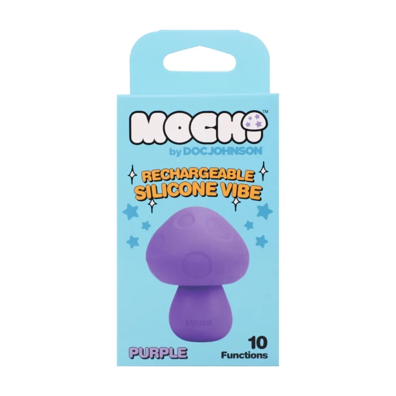 CalExotics Mushroom Vibe silikoninis įkraunamas mini masažuoklis purpurinis