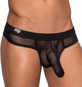 Male Power Hose Series Thong S/M Black - Ergonomic Waistband Design