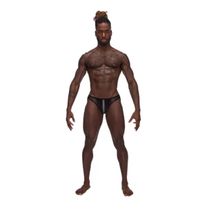 Male Power Landing Strip Bikini Brief L Black Matt Onyx Design