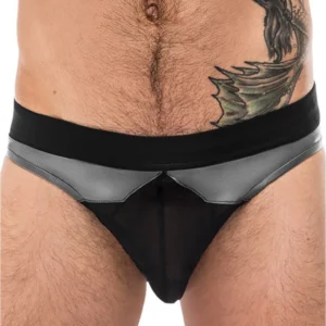 Male Power Iron Clad Bikini M Mesh Pouch & Flexible Fabric Black