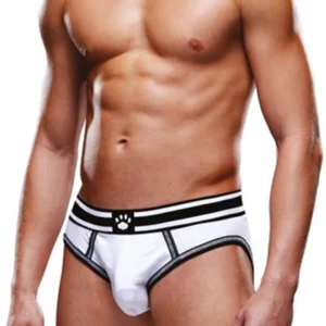 Prowler Open Brief XS Two-Tone White/Black Backless Underwear