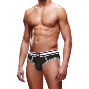 Prowler Open Brief XS Black/White - Backless Technical Underwear