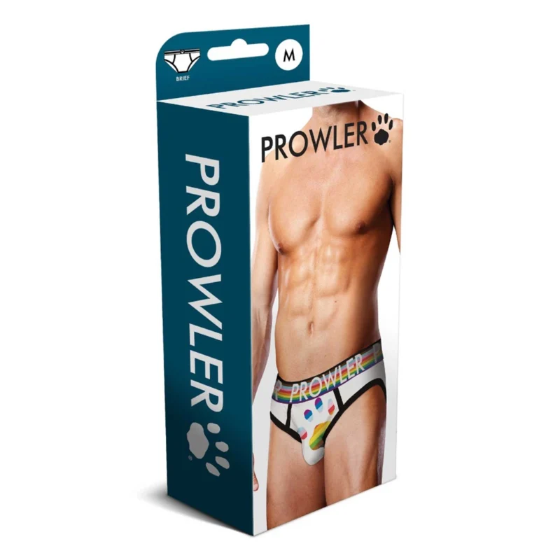 Prowler Oversized Paw Brief M White - Signature Waistband LGBTQ+ Edition