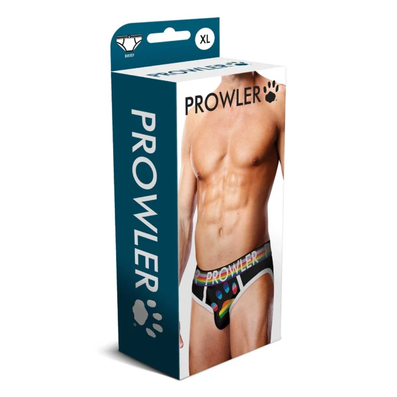 Prowler Oversized Paw Brief XL Black - Signature Waistband, Pride Edition