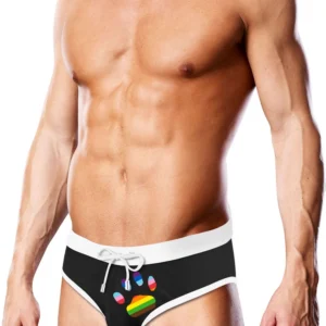 Prowler Swim Brief Black Oversized Paw S - Pride Edition Swimwear