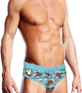 Prowler Swim Brief Bears XL - Playful Beach Print, Adjustable Waist