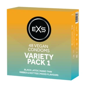 EXS Variety Pack 1 - 48 Premium Latex Condoms, Mixed Types & Flavours