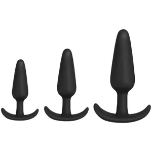 Doc Johnson Anal Trainer Set 3-Piece Graduated Silicone Plugs Black