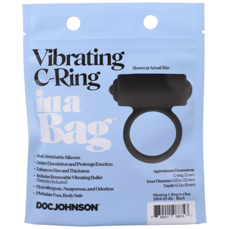 CalExotics Vibrating Silicone Ring Black - Flexible Intimate Enhancer