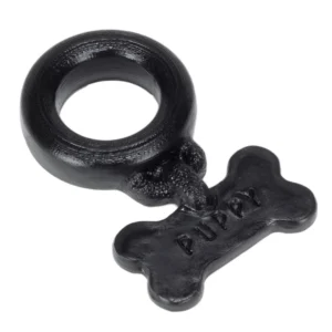 Oxballs Puppy Silicone Dog-Style Collar - Black, Adjustable Size