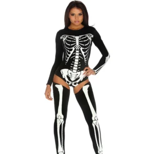 Leg Avenue Bad to the Bone Skeleton Bodysuit Costume L/XL