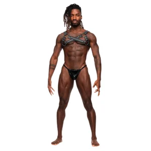 Male Power Virgo Adjustable Harness Imitation Leather Black One Size