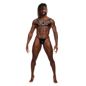 Male Power Libra Adjustable Imitation Leather Harness Black One Size