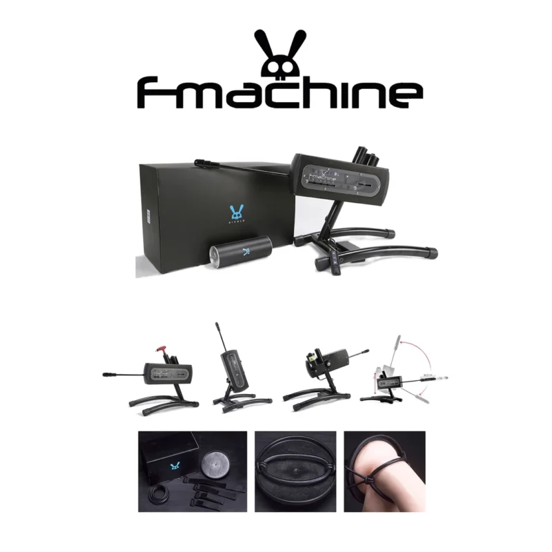 F-Machine Gigolo Intimate Machine Blue Bluetooth Control Set 8" Silicone