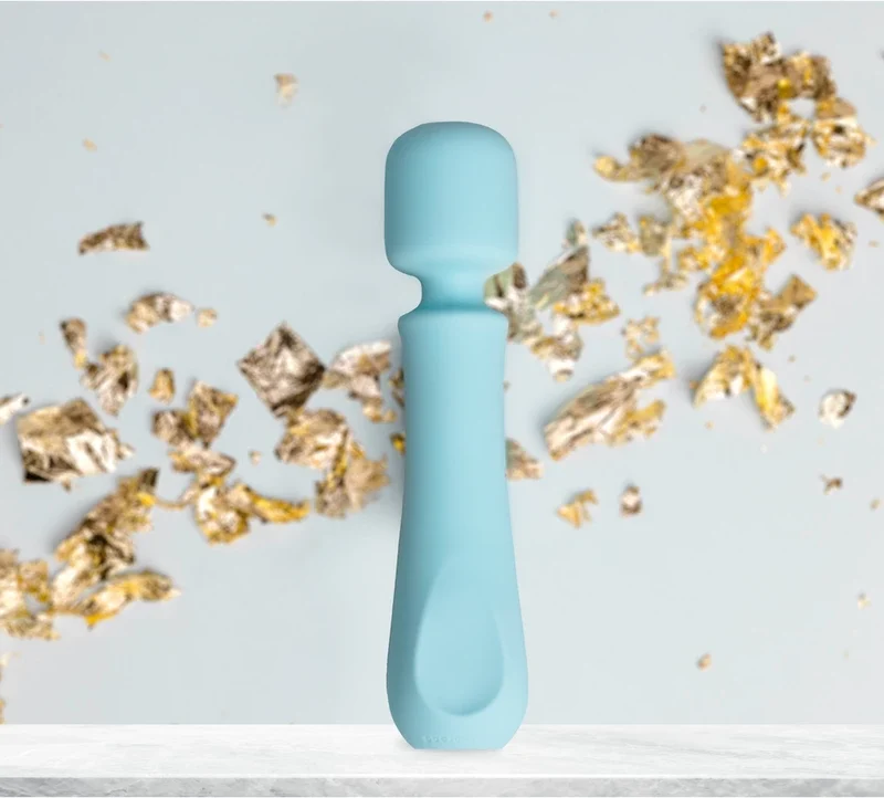 Euphoria Silicone Wand Vibrator Rechargeable Blue - Quiet Operation