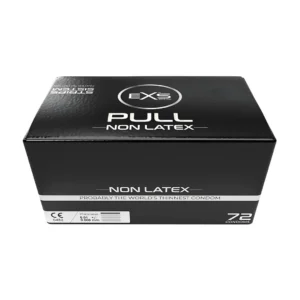 EXS Pull Non-Latex Condoms 72-Pack | Ultra-Thin Hypoallergenic Design