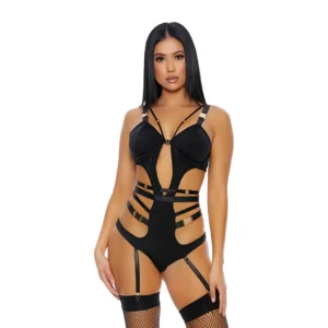 WeClick Teddy Lingerie Set S - Strappy Design & Gold Accents