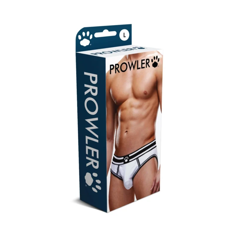 Prowler Open Brief L White/Black - Two-Tone Backless Underwear