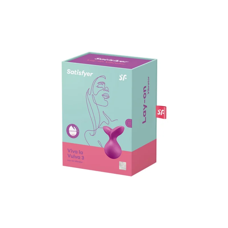 Viva la Vulva 3 Lay-On Vibrator Violet - Ergonomic Silicone Model